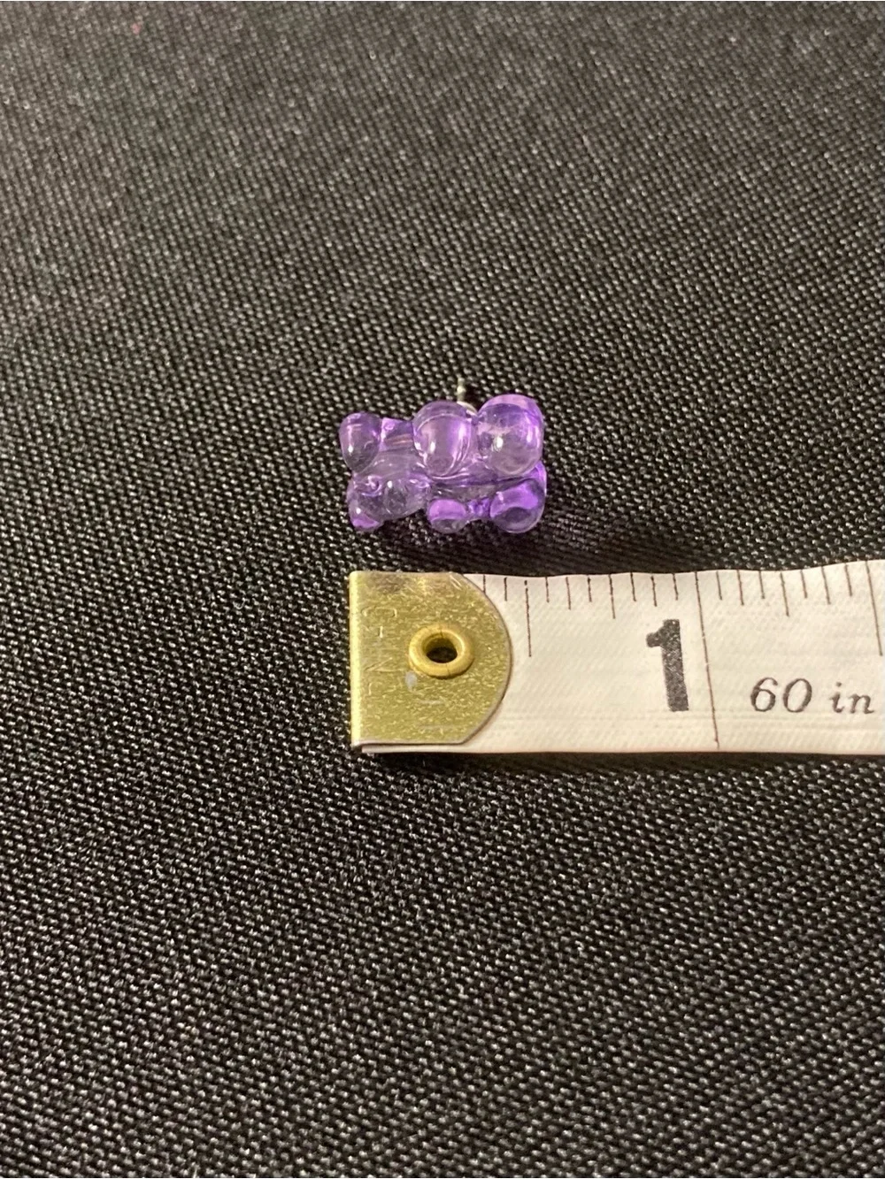 Handmade Pastel Purple Transparent Gummy Bear Stud Earrings